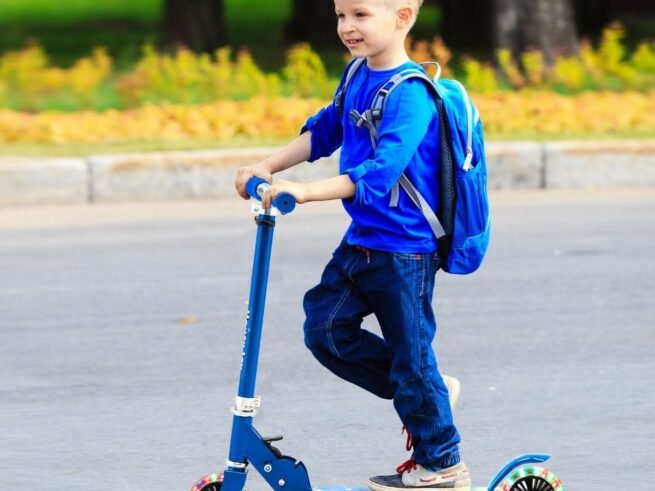 Foldable Children's Scooter 2 Automatic Flashing Wheels Adjustable Height