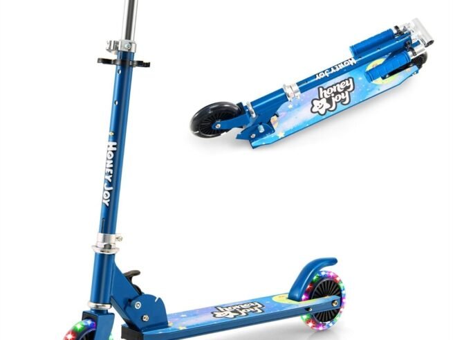 Foldable Children's Scooter 2 Automatic Flashing Wheels Adjustable Height