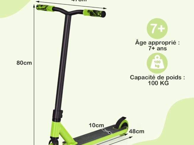 Children's Scooter 2 Wheels HIC Compression System ABEC-9 Bearings 7 Years