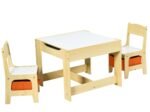 Children's Table Chair Set Removable 2-Sided Board 2 Boxes Desk with Storage