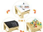 Children's Table Chair Set Removable 2-Sided Board 2 Boxes Desk with Storage