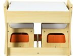 Children's Table Chair Set Removable 2-Sided Board 2 Boxes Desk with Storage