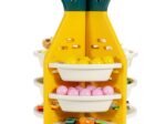 3-Tier Children's Toy Storage Rack Pineapple-Shaped Rotating Shelf