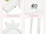 Children's Dressing Table with Drawer and Stool Girls' Makeup Table White