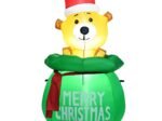 1.5M Inflatable Christmas Bear LED Light Fan Waterproof Fabric