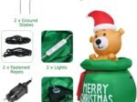 1.5M Inflatable Christmas Bear LED Light Fan Waterproof Fabric