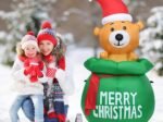1.5M Inflatable Christmas Bear LED Light Fan Waterproof Fabric