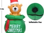 1.5M Inflatable Christmas Bear LED Light Fan Waterproof Fabric