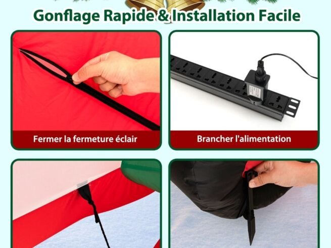 Inflatable Christmas Santa Claus in Helicopter Decoration