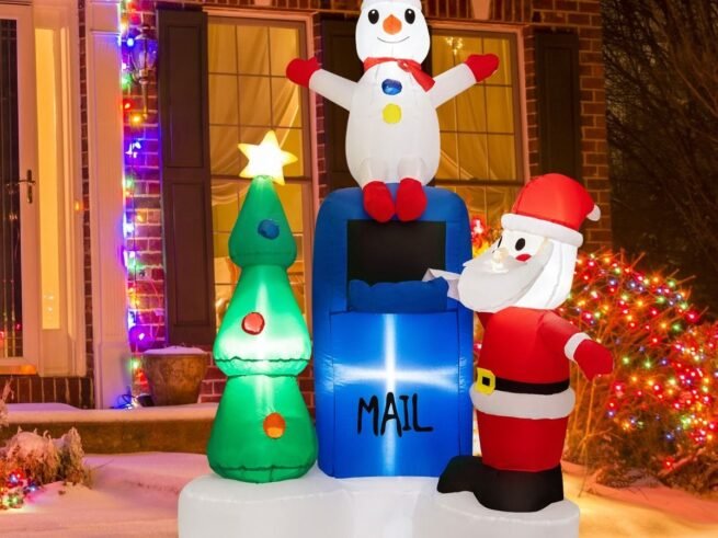 Inflatable Christmas Tree Santa Claus Decoration LED Lights 185cm