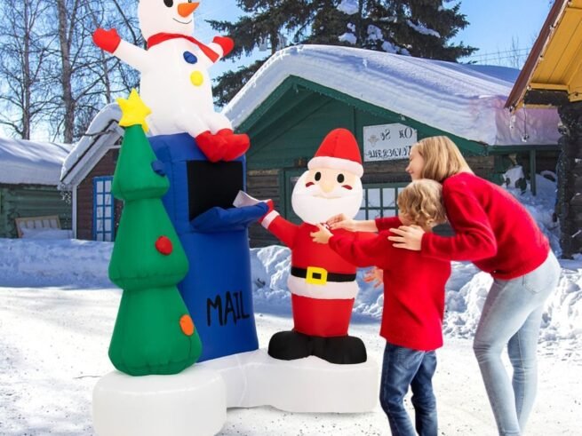 Inflatable Christmas Tree Santa Claus Decoration LED Lights 185cm