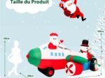 Inflatable Christmas Santa Claus in Helicopter Decoration