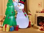 Inflatable Christmas Tree Snowmen Decorations 180cm LED Lights