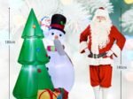 Inflatable Christmas Tree Snowmen Decorations 180cm LED Lights