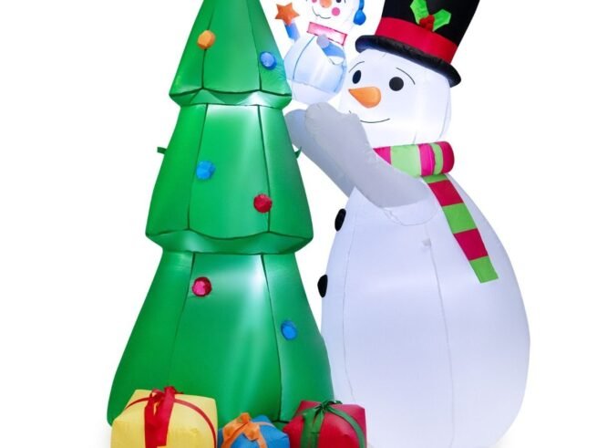 Inflatable Christmas Tree Snowmen Decorations 180cm LED Lights