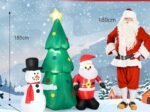 Inflatable Christmas Tree Santa Claus Decorations 180cm LED Lights