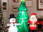Inflatable Christmas Tree Santa Claus Decorations 180cm LED Lights
