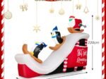 Inflatable Christmas Decorations Santa ClausSkiing Penguins with 4 LED Lights