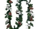 Artificial Christmas Garland 270CM with 50 LED Lights Timer Pine Cones