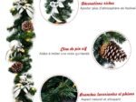 Artificial Christmas Garland 270CM with 50 LED Lights Timer Pine Cones