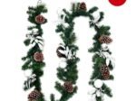 Artificial Christmas Garland 270CM with 50 LED Lights Timer Pine Cones