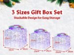 3 Iridescent Christmas Gift Boxes 156 Cool White LED Lights