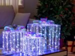 3 Iridescent Christmas Gift Boxes 156 Cool White LED Lights