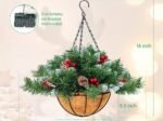 Pre-Lit Artificial Christmas Hanging Basket 30 LED Lights