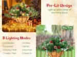Pre-Lit Artificial Christmas Hanging Basket 30 LED Lights