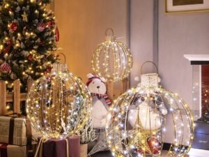 3 Decorative LED Christmas Balls 180 Warm and 180 White Light