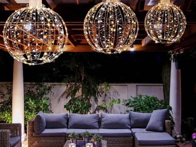 3 Decorative LED Christmas Balls 180 Warm and 180 White Light