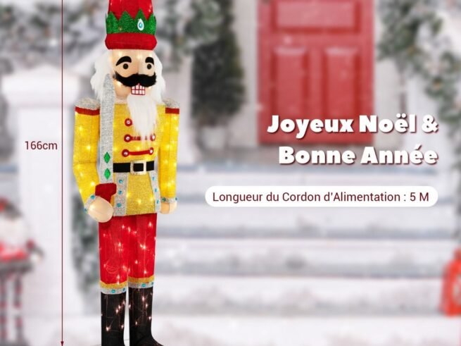 Christmas Nutcracker Soldier Light-Up Life-Size Figurine 166cm LED Lights
