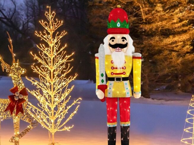 Christmas Nutcracker Soldier Light-Up Life-Size Figurine 166cm LED Lights
