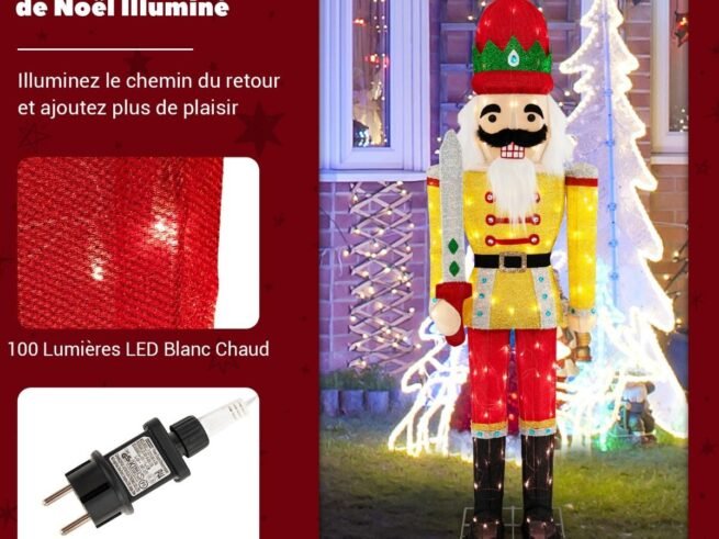 Christmas Nutcracker Soldier Light-Up Life-Size Figurine 166cm LED Lights