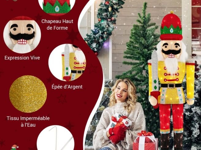Christmas Nutcracker Soldier Light-Up Life-Size Figurine 166cm LED Lights