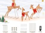Lighted Christmas Reindeer 3 Pcs Set 255 Warm White Lights