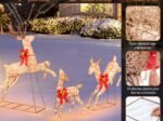 Lighted Christmas Reindeer 3 Pcs Set 255 Warm White Lights