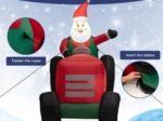 Inflatable Christmas Santa Claus Driving a Tractor with Gifts and LED Lights