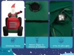 Inflatable Christmas Santa Claus Driving a Tractor with Gifts and LED Lights