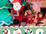 Inflatable Christmas Tree Santa Claus Snowman and Penguin 266cm Light