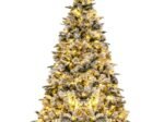 Artificial Christmas Tree with Pine Needles Flocked 186cm LED Lights