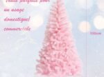 Artificial Christmas Tree 150 cm Glitter Pink Color with Metal Base
