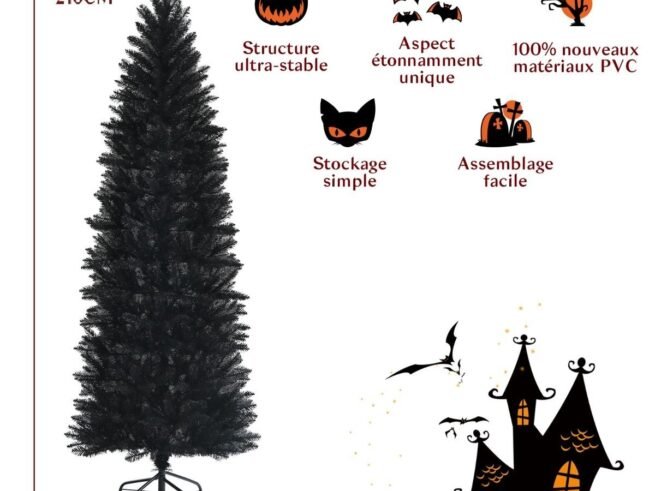 Artificial Halloween/Christmas Tree Black 210 cm 995 Branches