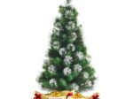 Hinged Artificial Christmas Tree 120cm Iridescent Pine Needles Metal Stand