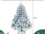 Artificial Christmas Tree 137cm Snow Flocked 150 LED Lights Metal Stand