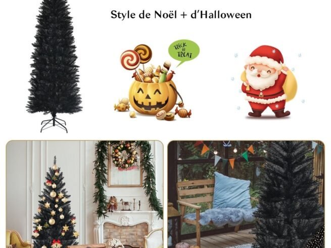 Artificial Halloween/Christmas Tree Black 210 cm 995 Branches