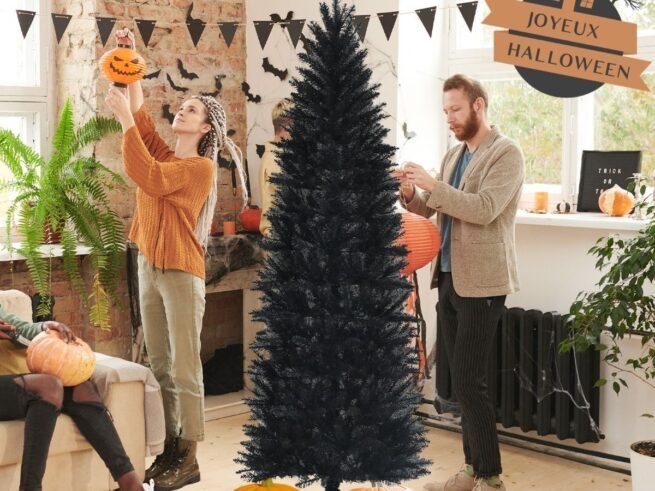 Artificial Halloween/Christmas Tree Black 210 cm 995 Branches