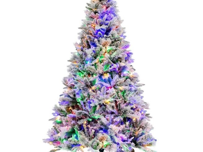 Artificial Christmas Tree 180 cm with Pine Needles 240 LED Lights 8 Lighting Modes