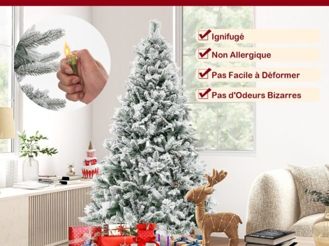 Artificial Christmas Tree 180 cm with Pine Needles 240 LED Lights 8 Lighting Modes