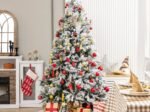 Artificial Christmas Tree 180 cm with Pine Needles 240 LED Lights 8 Lighting Modes